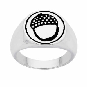 Acorn signet ring sterling silver