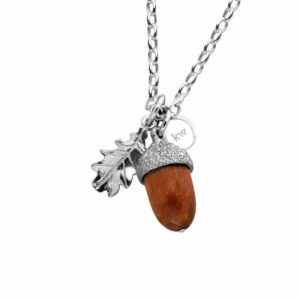 Karen Walker NZ Rimu Wooden Acorn & Leaf Pendant